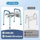 Loyoda Toilet Seat Risers for Seniors, Removable Padded Raised Toilet Seat with Handles, Easy to Clean Adjustable Height Toilet Riser, Handicap Elevated Seat 400lb, Fits Any Toilet
