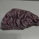 YFONG Double Layered 100% Silk Bonnet for Sleeping Women, 22 Momme Pure Mulberry Silk Sleep Cap with Adjustable Elastic Band Stay On Head，Reduce Frizz, Keep Hairstyle, Soft & Breathable, PlumPurple, M