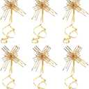 PATIKIL 2.4-inch Chiffon Pull Bows, 40 Pack Present Wrapping String Bows Ribbon Decorative Bow Tie for Wedding Party Birthday, Gold Tone