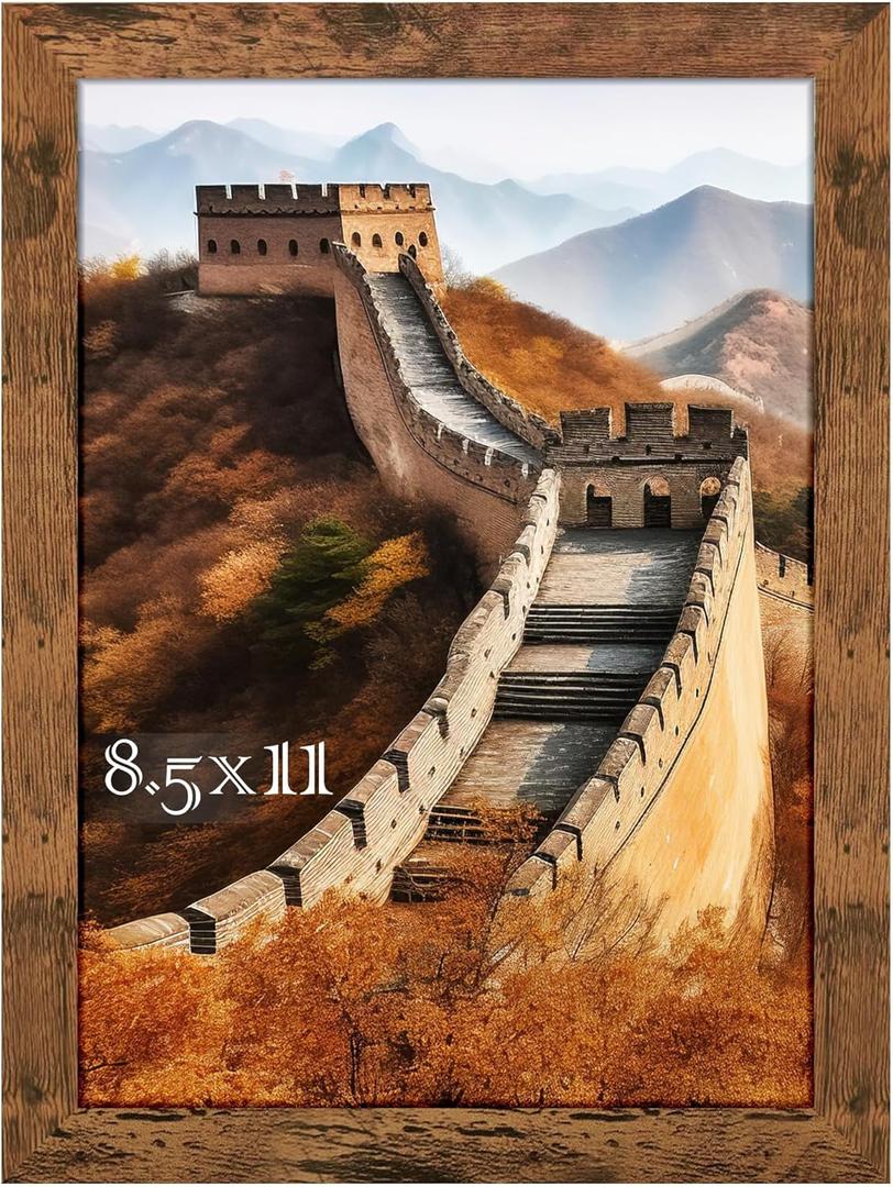 Picrit 8.5 x 11 Picture Frame, Photo Frame for Wall Mounting Display, Brown