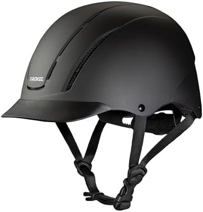 Troxel Spirit Full Coverage Horse Riding Helmet, Low-Profile Adjustable Design, Safety Horseback Riding Gear, Medium (7 - 7-3/ 8), Black Duratec