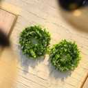 4 Packs Artificial Boxwood Wreaths 12 Inches Faux Greenery Leaves Wreath for Front Doors, Windows, Hanging Wall, Wedding Party, and Home Decorations UltraOutlet Artificial Christmas Garlands