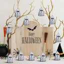 12 Pcs Halloween Disco Ghosts Decor Halloween Ornament Silver Mirror Disco Skeleton Tabletop Centerpiece for Holiday Cosplay Home Props Gift Party Decorations (Sliver)