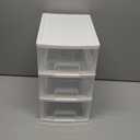 Gonice Small 3 Drawer Storage Organizer, White Plastic Drawer Storage, Small Desktop Organizer for Home, Office