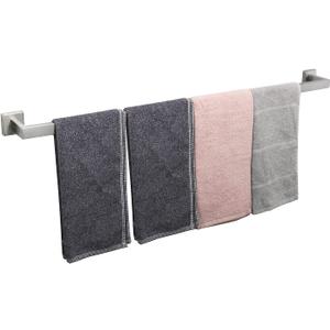 TocTen Bath Towel Rack - Square Base Thicken SUS304 Stainless Steel Towel Bar for Bathroom, Bathroom Accessories Towel Rod Heavy Duty Wall Mounted Towel Holder. (Brushed Nickel, 36)