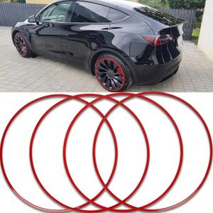 Wheel Rim Protector Set of 4, 19 Inch Alloy Rim Guards for Car Rims Compatible with Tesla Model Y 3 Honda CRV Toyota Camry Ford Mustang Mach-E Nissan Hyundai Audi A4 A6 Mazda CX-90 Lexus RX