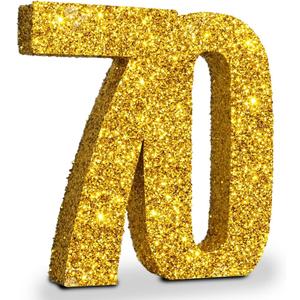 70th Birthday Decorations for Men and Women,70th Anniversary Decorations,Glod Glitter Number 70 Birthday Centerpieces for Table Decorations,Number 70 Table Topper Decor