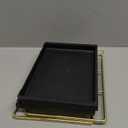 FSyueyun 2-Tier Bathroom Countertop Organizer, Tool-Less Installation Premium Plastics Makeup Shelf Organizer Perfume Skincare for Dresser Vanity Tray Organizers and Storage (Gold and Black)