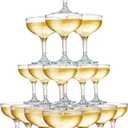 Peohud Set of 20 Coupe Cocktail Glasses, 5 Oz Small Acrylic Martini Glasses, Reusable Champagne Cups for Party, Home, Bar, Wedding, Picnic