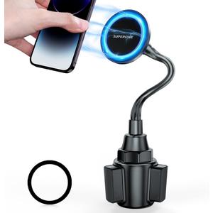SUPERONE for Magsafe Cup Holder Phone Mount,Universal Cup Phone Holder For Car,Wireless Magnetic Car Mount with Adjustable Neck & 360Rotation for iPhone 17 16 15 14 13 12Pro Max,Samsung & Smartphones