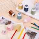 Aodaer 96 Pieces Pencil Sharpeners Crayon Shaped Sharpener Boho Colored Pencil Sharpeners with Cover Manual Handheld Pencils Sharpener for School Home Office Classroom Gift Supplies, 6 Colors