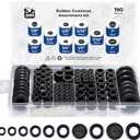 Rubber Grommet kit- Pack of 190 in 2 Types of Rubber Grommets for Wiring Including 2 Sizes of Hole Plugs & 8 Sizes of Wire Grommets- Firewall Grommet kit Handles Complete Safety & Sealing.