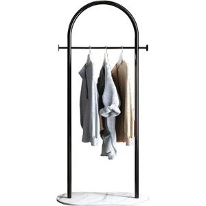 Freestanding Clothing Rack with Marble Base,Modern Black Arch Garment Rack for Small Spaces,Sturdy Metal Coat Rack,Clothes Racks for Hanging Clothes in Bedroom,Closet,Entryway,Boutique Display
