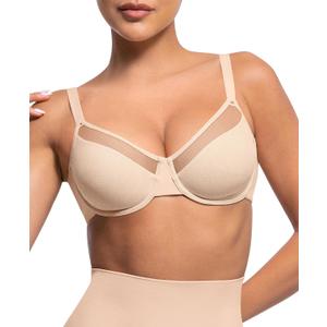 Minimizer Bras for Women Full Coverage Unlined Underwire Bras Plus Size Lifting Bra for Heavy Breast (34C, Skin) Minimizer Bras for Women Full Coverage Unlined Underwire Bras Plus Size Lifting Bra for Heavy Breast (34C, Skin)