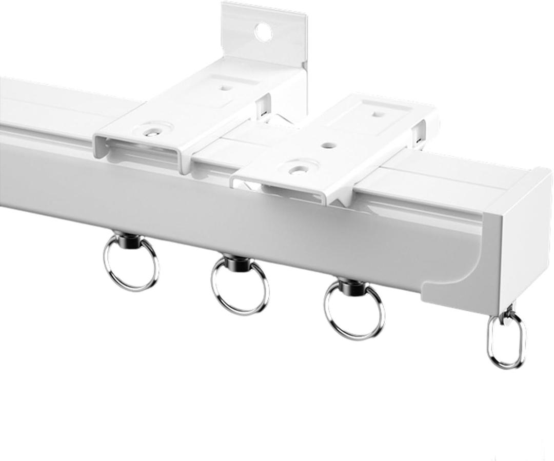 Curtain Track, Ceiling Curtain Track, Aluminum Curtain Rail Ceiling Wall Mounted Room Divider for Window, Rv, Shower, Size 37.5inch