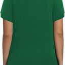 VISLILY Plus-Size-Tops for Women Casual Petal Sleeve T Shirts Summer V Neck Loose Comfy Tee (Green)