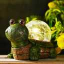 Nacome Solar Turtle Garden Statue Lights: Outdoor Figurine with Glass Ball Lighting Decorations Lawn Ornaments Porch Patio Balcony Yard - Birthday Gifts for Mom Grandma Women(Green)