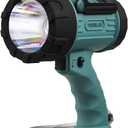YIERBLUE Rechargeable Spotlight, Super Bright 90,000 High Lumen LED IP67 Waterproof Handheld Spotlight Long Lasting Large Flashlight Searchlight with Detachable Red Light Filter (Green)