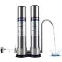 VORTOPT Countertop Water Filter System,Direct Connect Water Filtration-0.01m Filtration Reduces PFOA/PFOS,Chlorine,Heavy Metals,Bad Odors-C2 and UF Filter