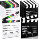 Jecery 20 Pcs Movie Film Clap Board 7 x 8 Inch Clapboard Directors Clapper Clapboard Movie Night Party Decorations Writable Cut Action Scene Board Centerpiece for Photo Prop (Black,White)
