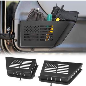 Metal Front Door Storage Box Fits for Jeep Wrangler JK JKU 2007-2018 2/4 Door, Door Pockets Organizer for Jeep, SUV Door Side Insert Accessories