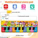 Kids Musical Piano Mats with 25 Music Sounds, Musical Toys Baby Floor Piano Keyboard Mat Carpet Animal Blanket Touch Playmat Early Education Toys for 1 2 3 4 5 6+ Years Old Girls Boys Toddlers