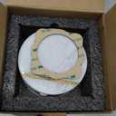 Koville Marble Coaster Set of 4, Round Coasters, 4" Stone Coaster for Drinks Coffee, White Marble with Gold Brass Coasters for Coffee Table Home Bar Decor, Heat Resistant, Gift Choice