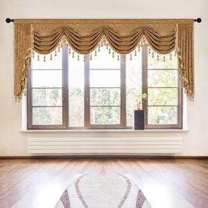 ELKCA Thick Chenille Window Curtains Valance for Living Room Large Waterfall Valance for Bedroom,Rod Pocket,1 Panel (Bronze, W110)