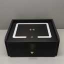 HOMEMORE Floating Nightstand with Charging Station Bedside Table LED Smart Bedside Table Wall Mounted Nightstand Black