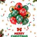 2 x Christmas Window Clings 1 Sheets Balloon Window Decals Cute Merry Christmas Windows Stickers for Winter Party with Holly Designs for Home Office Windows Glass Mirror Decor (Style24)