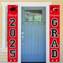 DAZONGE Graduation Decorations 2025, Red and Black Class of 2025 Decorations Graduation Banners for Any Schools or Grades Party Favor