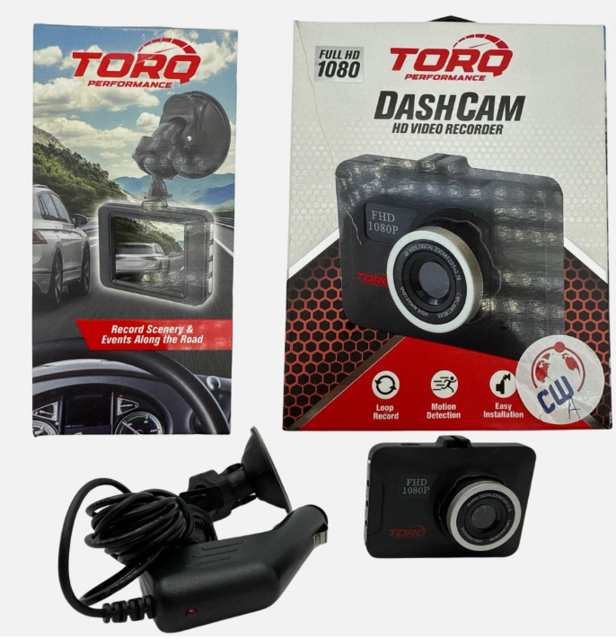 Torq Performance Car Dash Camera Video Recorder With Mic FHD 1080P Night Vision