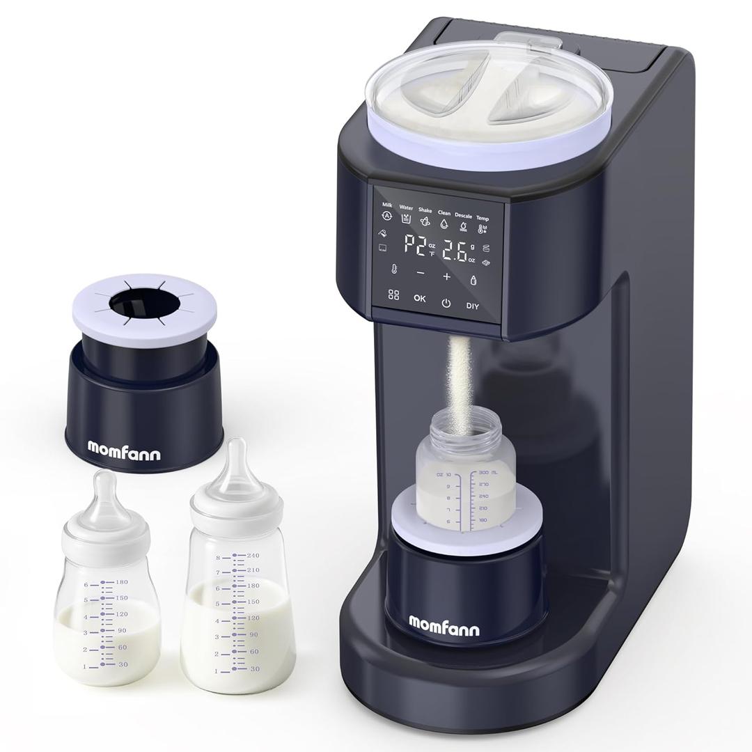 MOMFANN Automatic Baby Formula Maker Fast Formula Dispenser for Instantly Mixing Warm Bottles with Precise Powder & Water Ratio, 3 Temp Settings, One-Touch Clean, Fits Most Bottles & Formula Brands