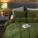 Ivellow Velvet Duvet Cover Queen Set Sage Green Comforter Cover 3Pcs Ultra Soft Cover Breathable Solid Luxury Flannel Velour Duvet Cover Zipper Closure Corner Tie