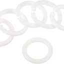 PATIKIL 0.8" OD 0.6" ID Loose Leaf Rings, 50 Pack Binder Ring Plastic for Book DIY Scrapbook Notebook Photo Album, White