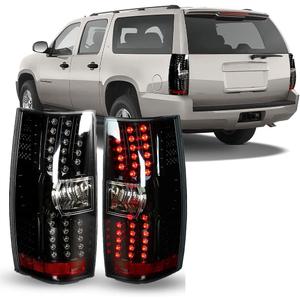 Winjet Tail lights Compatible with 2007-2014 Chevrolet Tahoe & Suburban 1500 2500 [2007 2008 2009 2010 2011 2012 2013 2014 Chevrolet Suburban/Tahoe] LED Tail lights (Clear)