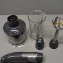 Mueller Multistick 5-in-1 Immersion Blender Handheld, 12 Speed Hand Mixer - Turbo Boost, Heaviest Duty Copper Motor, Titanium Blades Hand Blender, Milk Frother Wand, Whisk, Beaker, Chopper, Grey (Gray)