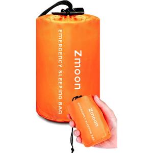 Zmoon Emergency Sleeping Bag Survival Bag, Portable Waterproof Thermal Bivy Sacks,Bivvy Bags,Camping Mylar Sleeping Bag Survival Gear Emergency Blankets Survival Shelter (Orange Pack of 1)