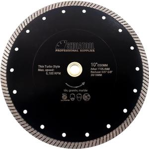 SHDIATOOL Diamond Turbo Blade 10 - Inch Super Thin Cutting Disc for Porcelain Ceramic Tile Granite Dia 250mm
