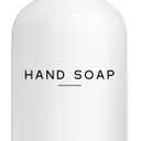 White Glass Hand Soap Dispenser Bathroom Set by Brighter Barns - Liquid Hand Soap Dispenser for Kitchen Sink - Boho Bathroom Pump Bottle Set - Minimalist Home Decor for Vacation Rental, Gifts (White)
