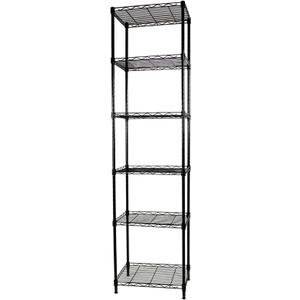 SUNLPH 6Tier Wire Shelving Adjustable Shelves Unit Metal Storage Rack for Laundry Bathroom Kitchen Pantry Closet Organization (Black, 16.6" L x 11.4" W x 64.6" H)