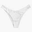 ZAFUL Women's High Cut Bikini Bottom Waist Solid Swimsuit Briefs Cheeky Bathing Suit Leg Swim Bottoms, L