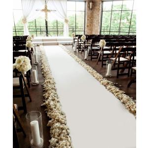 Wedding Ceremony Decorations Aisle Runner,100ft X3ft,Polyester Paper Convenient for Outdoor and Indoor (White Print)