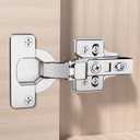 2 x 40mm Cup Inset Soft Close Cabinet Hinges for Thick Door Inset Concealed Cabinet Hinges with Screws Nickel Finish 2 Pcs