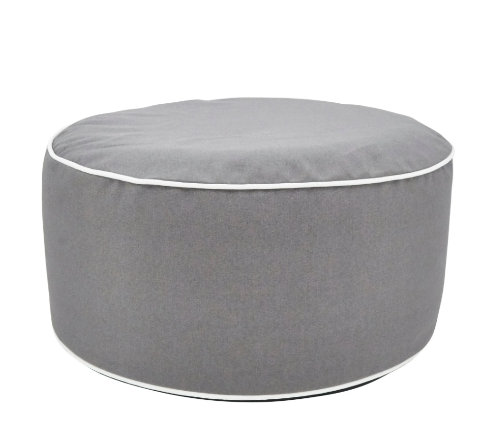 Saro Lifestyle Simply Solid Indoor/Outdoor Ottoman, 19"x12" ( grey )