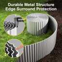 Land Guard Corrugated Garden Edging Border,6" x 50' Landscape Paver Edging, Tall Landscape Edging, Fence for Garden, Flower Bed, Lawn and Landscape Edging (Silver)