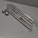Mcrbeay Shower Curtain Rod, 1" Diameter Heavy Duty Tension Shower Rod, Non Slip Adjustable 28-74 inch No Drilling Shower Curtain Rods Spring Tension For Bathroom, Shower Stall, No Rust, Silver