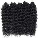 18inch Synthetic Deep Twist Crochet hair Bohemian Crochet Braids Natural Black Deep Wave Braiding hair Extensions (7Packs,1B)