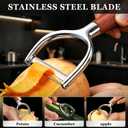 Vegetable Peeler, Stainless Steel Serrated Blade for Kitchen