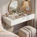 Floating Makeup Vanity Table, 31 inch Wall Mounted Desk for Bedroom, White, Onesize